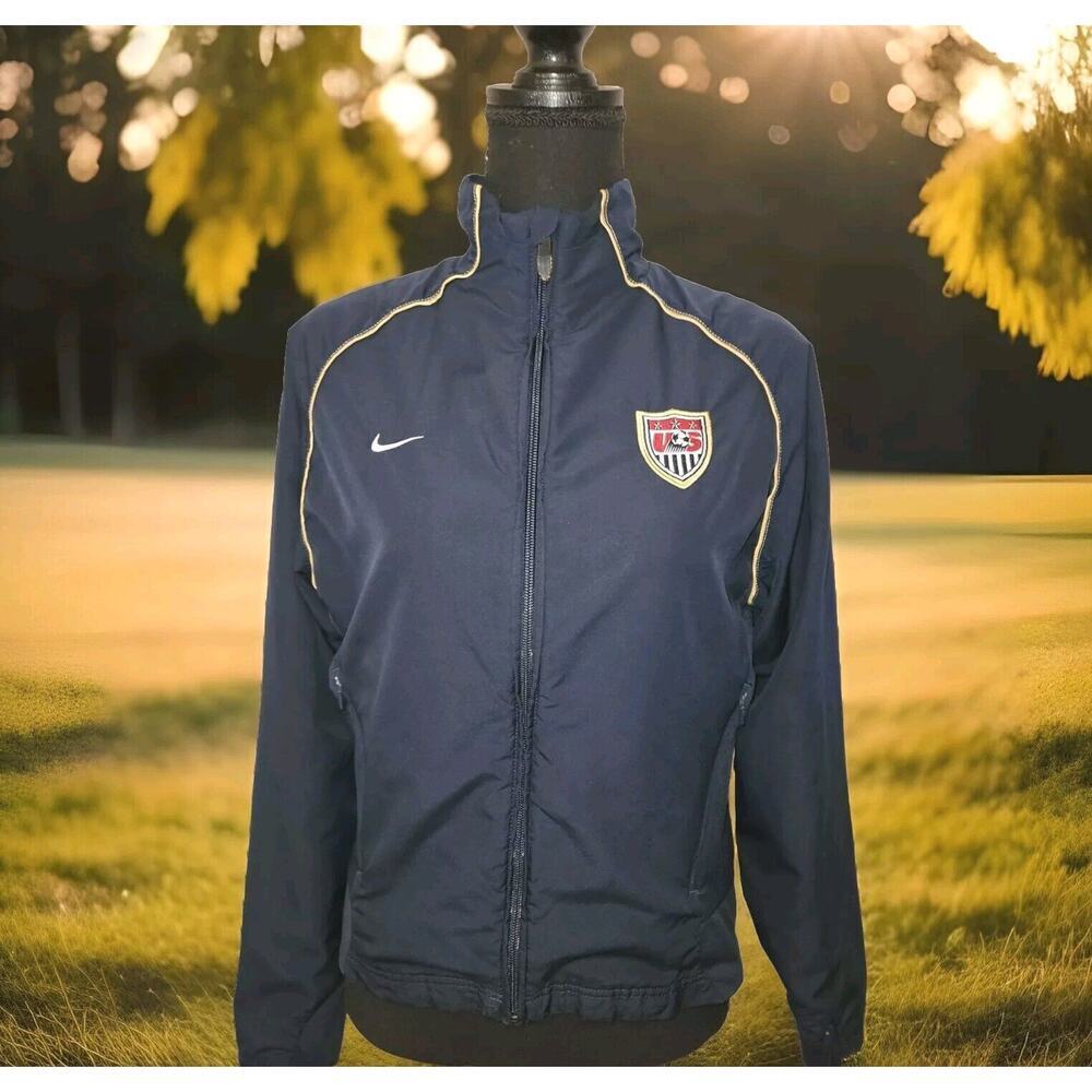 Nike Team USA Women's Soccer Blue Full Zip Soccer Jacket Size Medium